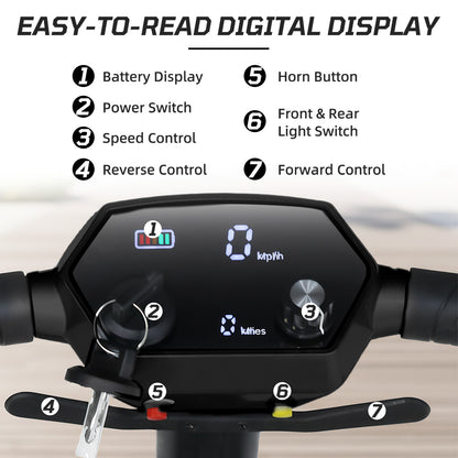 30 lbs Lightweight Foldable Mobility Scooter for Seniors & Adults, Portable 3-Wheel Electric Travel Scooter with 33" Turning Radius, Dual Airline-Approved Lithium Batteries,32 Mile Range,Silver