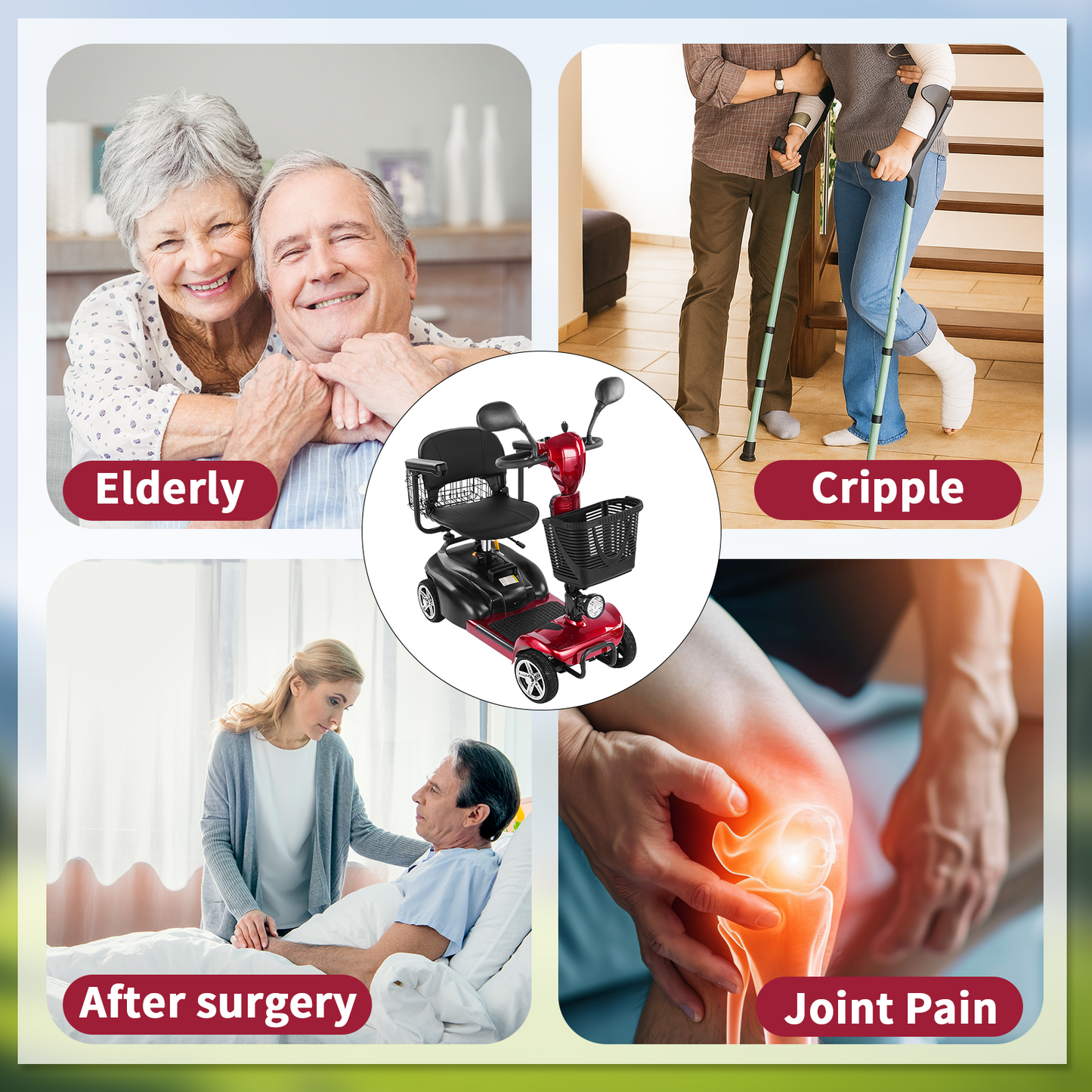 Cycmate MS06 4-Wheel Scooter for Seniors, 300lbs, 350W, 25Ah Battery, 30 Miles