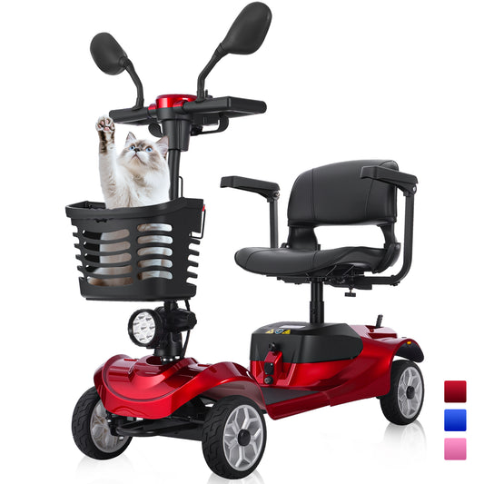 Cycmate M2F 4-Wheel Scooter for Seniors, 300lbs, 5MPH, LED Light, 15 Miles