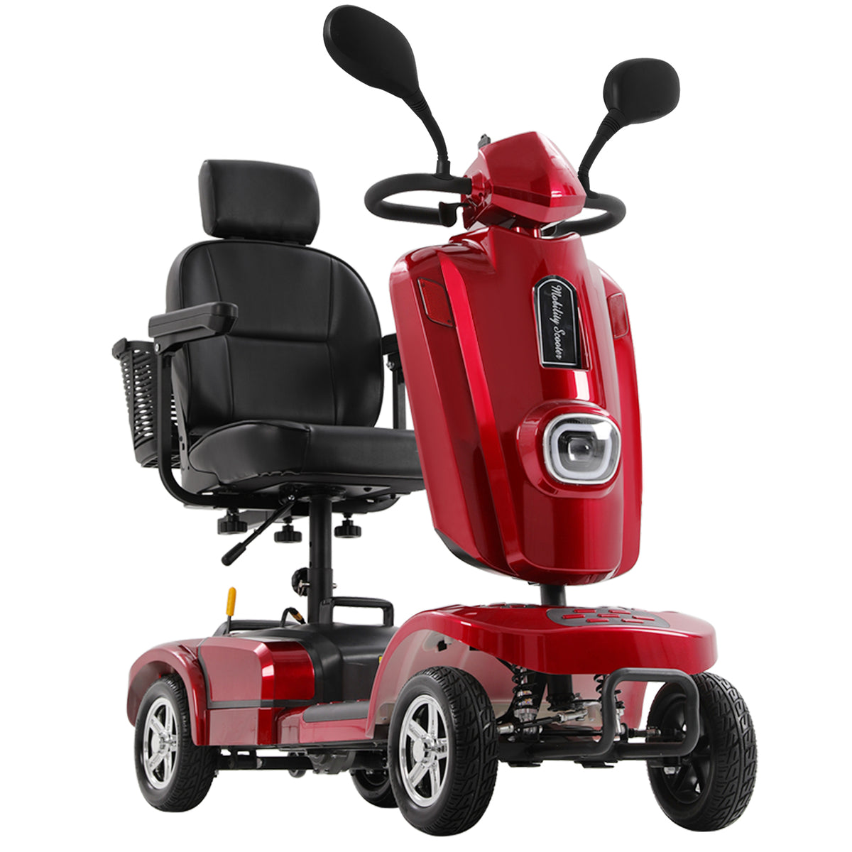 Ecomobi Long Range Heavy Duty Mobility Scooter for Adults & Seniors, 500W & 400LBS Capacity Electric Powered Chair，All Terrain Fast Mobility Scooter for Travel w/Absorber & 10" Tires