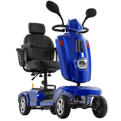Ecomobi Long Range Heavy Duty Mobility Scooter for Adults & Seniors, 500W & 400LBS Capacity Electric Powered Chair，All Terrain Fast Mobility Scooter for Travel w/Absorber & 10" Tires