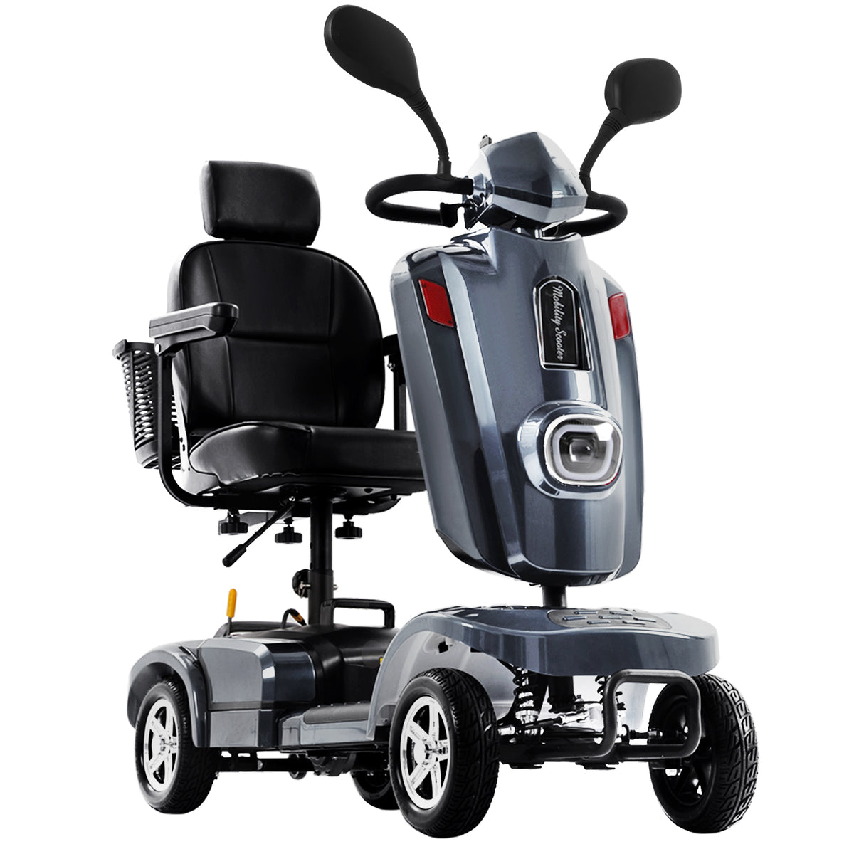Ecomobi Long Range Heavy Duty Mobility Scooter for Adults & Seniors, 500W & 400LBS Capacity Electric Powered Chair，All Terrain Fast Mobility Scooter for Travel w/Absorber & 10" Tires