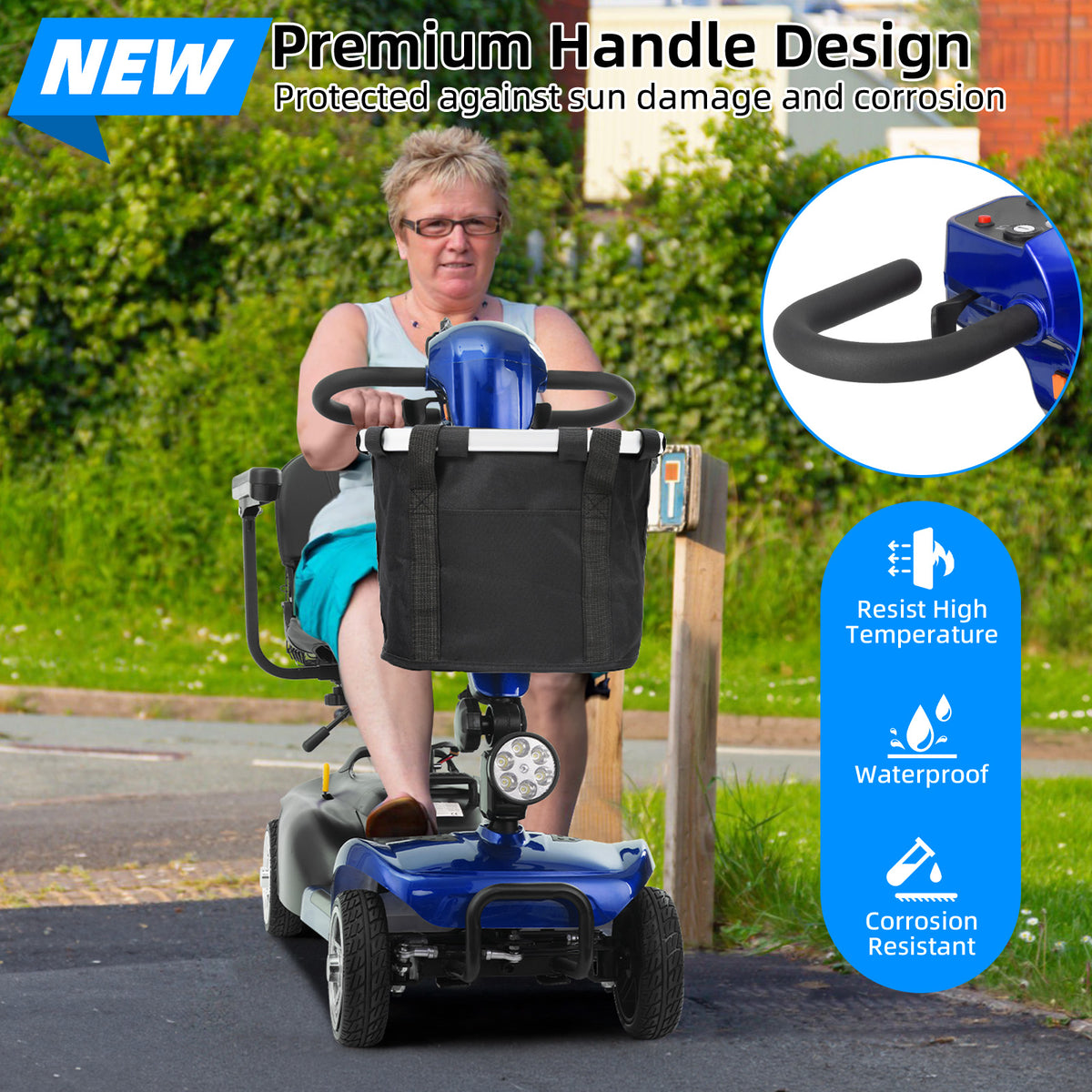 Ecomobi 4 Wheel Mobility Scooter for Adults/Seniors,15-45 Miles Folding Electric Mobility Scooter,350W Electric Powered Wheelchair Device,Long Range Power Extended Battery,Dual Baskets