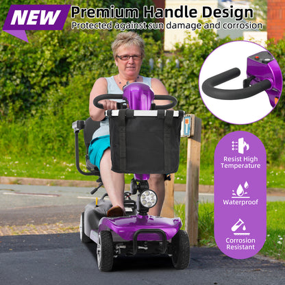 Ecomobi 4 Wheel Mobility Scooter for Adults/Seniors,15-45 Miles Folding Electric Mobility Scooter,350W Electric Powered Wheelchair Device,Long Range Power Extended Battery,Dual Baskets