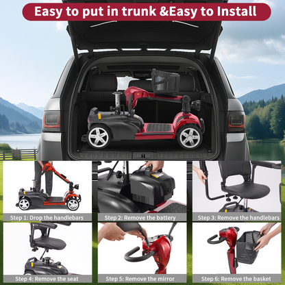 Cycmate MS06 4-Wheel Scooter for Seniors, 300lbs, 350W, 25Ah Battery, 30 Miles