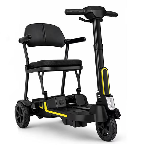 30 lbs Lightweight Foldable Mobility Scooter for Seniors & Adults, Portable 3-Wheel Electric Travel Scooter with 33" Turning Radius, Dual Airline-Approved Lithium Batteries,32 Mile Range,Silver