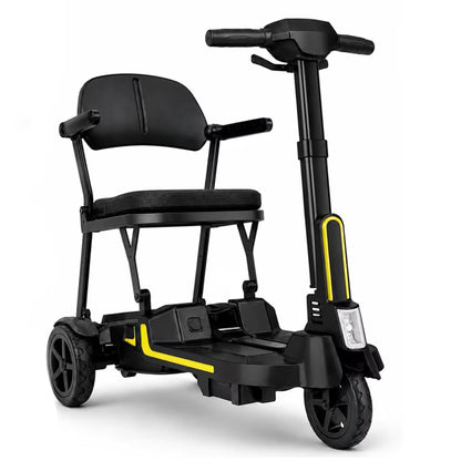 30 lbs Lightweight Foldable Mobility Scooter for Seniors & Adults, Portable 3-Wheel Electric Travel Scooter with 33" Turning Radius, Dual Airline-Approved Lithium Batteries,32 Mile Range,Silver